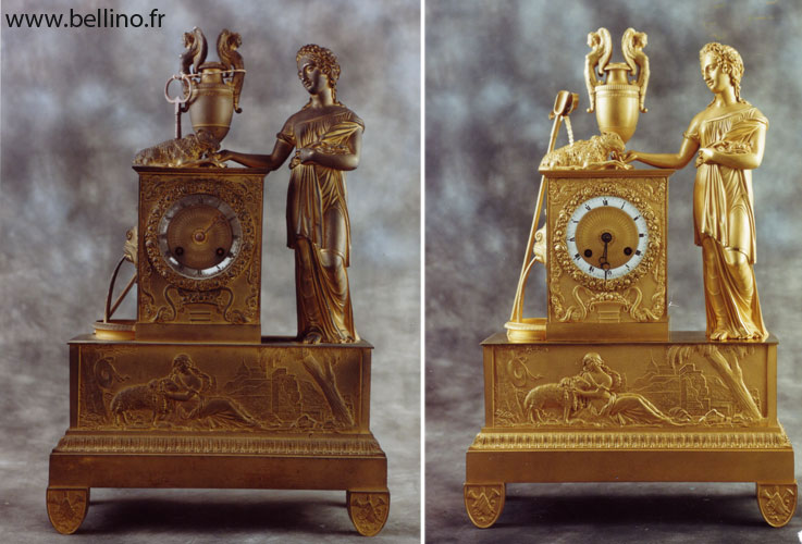 Nettoyage d'une pendule Empire en bronze doré au mercure